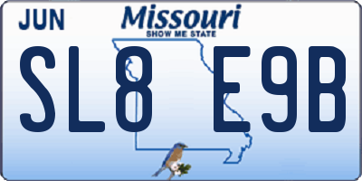 MO license plate SL8E9B