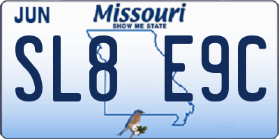 MO license plate SL8E9C