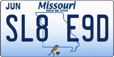 MO license plate SL8E9D