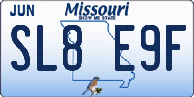 MO license plate SL8E9F