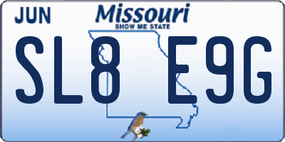 MO license plate SL8E9G