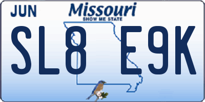 MO license plate SL8E9K