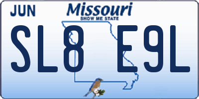 MO license plate SL8E9L