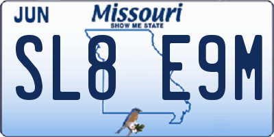MO license plate SL8E9M