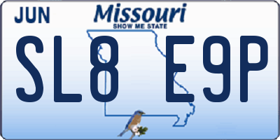MO license plate SL8E9P