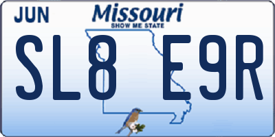 MO license plate SL8E9R