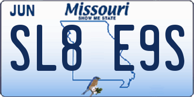MO license plate SL8E9S