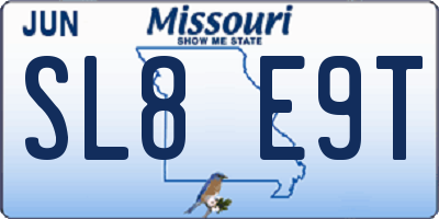 MO license plate SL8E9T