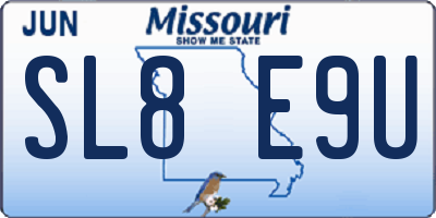 MO license plate SL8E9U