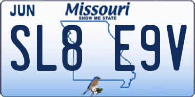 MO license plate SL8E9V