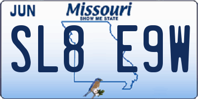 MO license plate SL8E9W