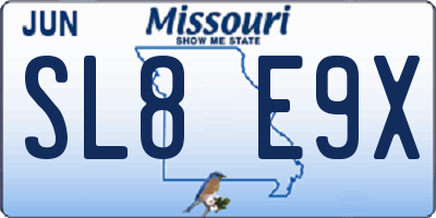MO license plate SL8E9X
