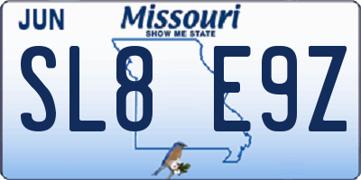 MO license plate SL8E9Z