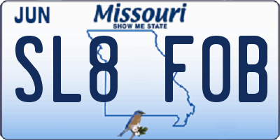 MO license plate SL8F0B