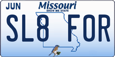 MO license plate SL8F0R