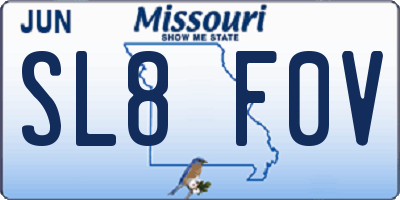 MO license plate SL8F0V