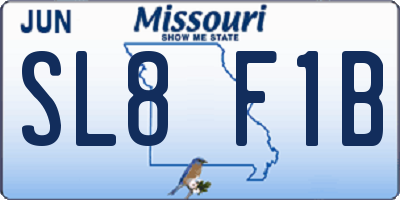 MO license plate SL8F1B