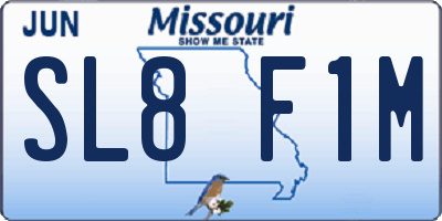 MO license plate SL8F1M