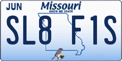 MO license plate SL8F1S