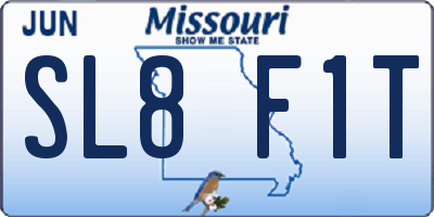 MO license plate SL8F1T