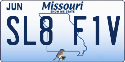 MO license plate SL8F1V