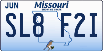 MO license plate SL8F2I