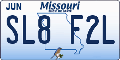 MO license plate SL8F2L