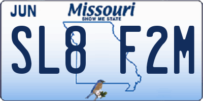 MO license plate SL8F2M