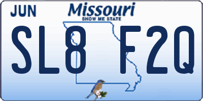 MO license plate SL8F2Q