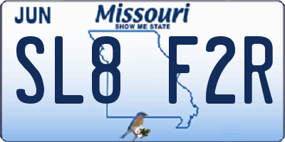 MO license plate SL8F2R