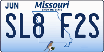 MO license plate SL8F2S