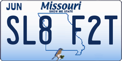 MO license plate SL8F2T