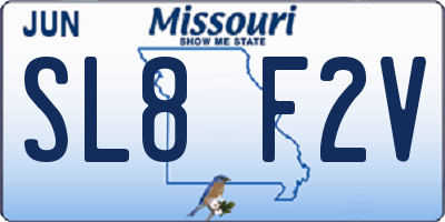 MO license plate SL8F2V