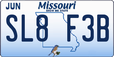 MO license plate SL8F3B