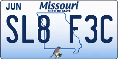 MO license plate SL8F3C