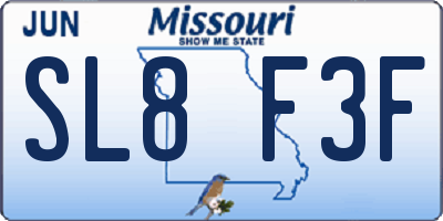 MO license plate SL8F3F