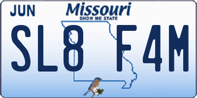 MO license plate SL8F4M