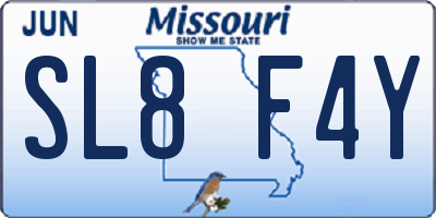 MO license plate SL8F4Y