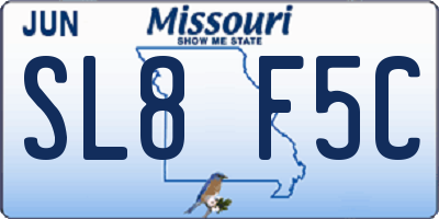 MO license plate SL8F5C