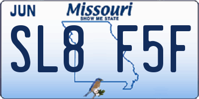 MO license plate SL8F5F