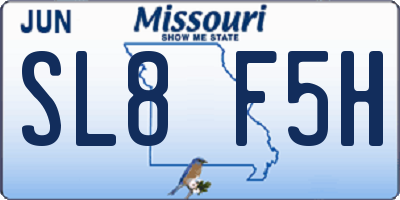 MO license plate SL8F5H