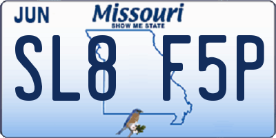 MO license plate SL8F5P