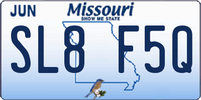 MO license plate SL8F5Q