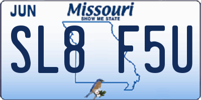 MO license plate SL8F5U