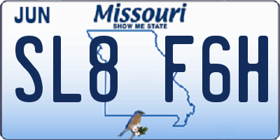 MO license plate SL8F6H