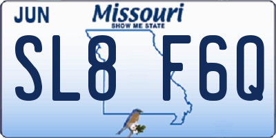 MO license plate SL8F6Q
