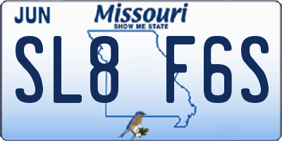 MO license plate SL8F6S