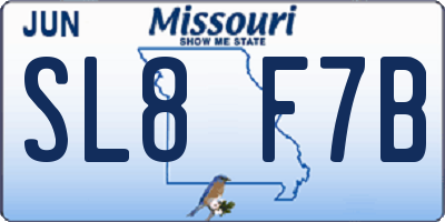 MO license plate SL8F7B