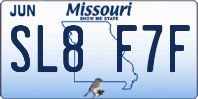 MO license plate SL8F7F
