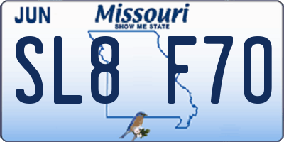 MO license plate SL8F7O